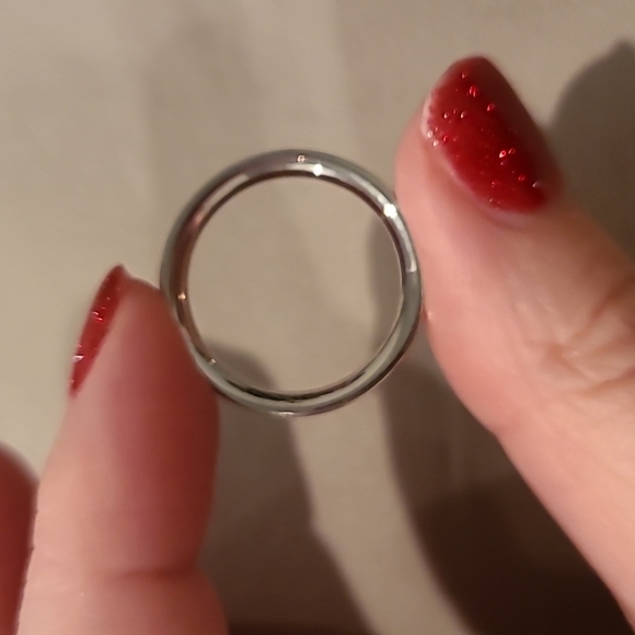 Eternity style cubic zirconia stainless steel channel set stones ring - Picture 5 of 7